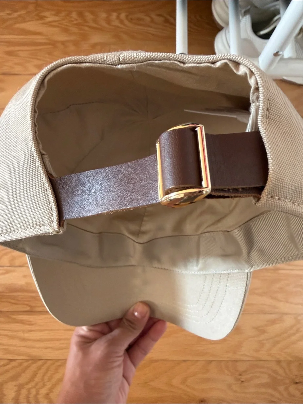 Women's Beige Cotton Baseball Cap